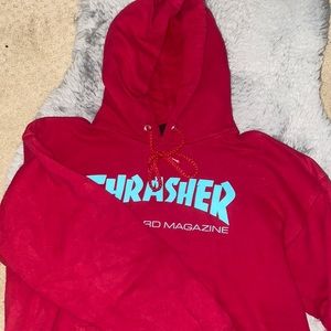 THRASHER Red Hoodie Size M